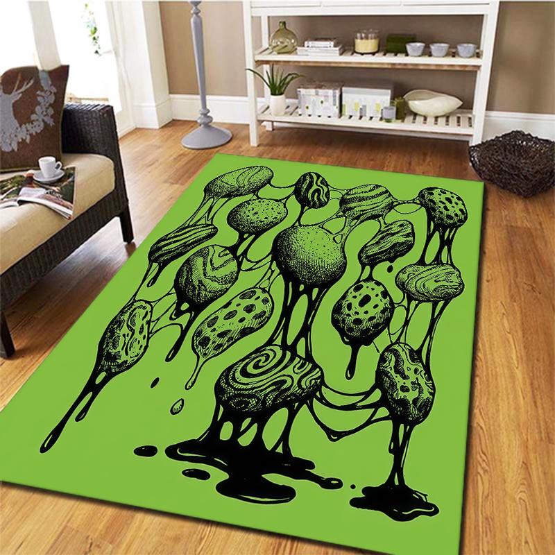Green mucus animal Pattern Square Carpet,Area Rug,Carpet Rug for Living Room Bedroom Sofa Playroom Decor,Non-slip Floor Mat,Holiday Birthday Gifts
