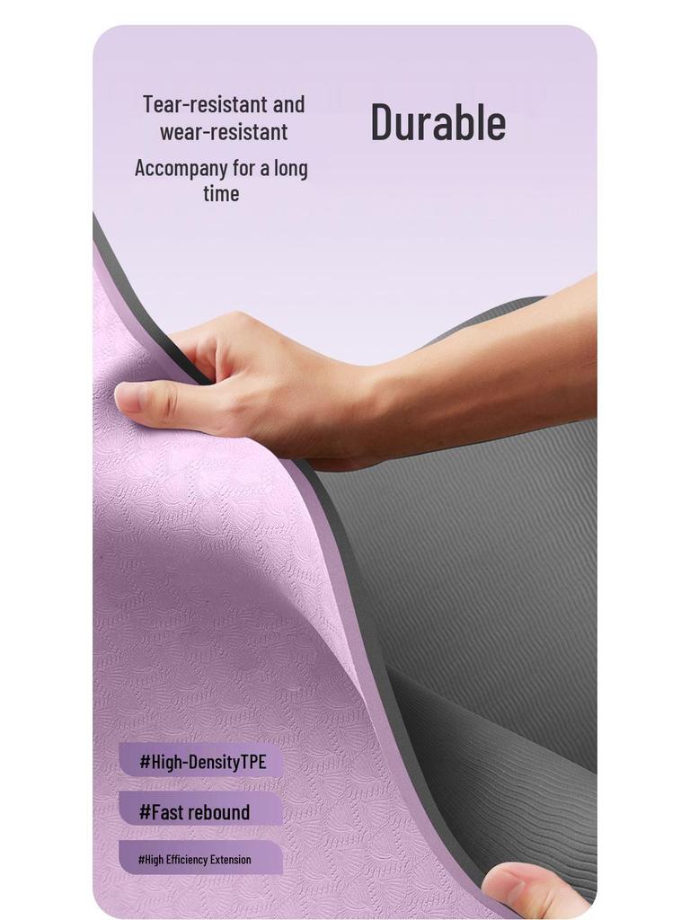 10mm Thick Non-Slip TPE Yoga & Fitness Mat for Sound Insulation & Shock Absorption