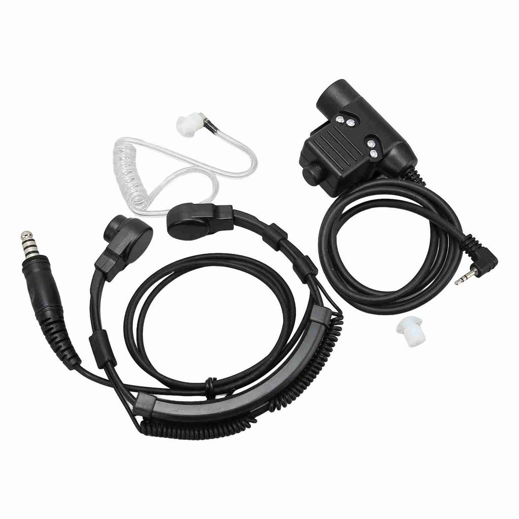 Auricolare Microfono Gola Tubo Acustico Trasparente Auricolare Walkie Talkie Cuffia con PTT U94