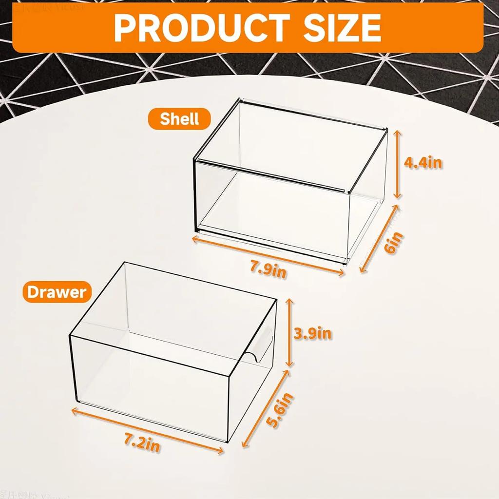 1/2 KS Organizéry do zásuvky stola Stohovateľné Priehľadné Úložné priestory do kúpeľne Organizér na make-up Akrylové úložné boxy Priehradky Organizér na písacie potreby