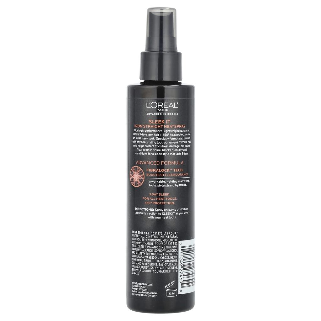 L'Oréal, Advanced Hair Style, Sleek It Straight Heat Spray, 170 Ml (5.7 Fl Oz)