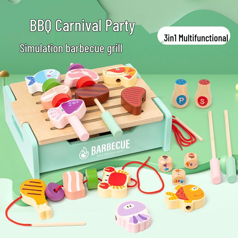 

Kids Pretend Play BBQ Grill & Ocean Animal Skewer Set
