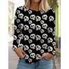 Women's Long Sleeved T-shirt Fashion Skull 3D Printed  Long Sleeve T-Shirt Autumn New Casual Festive Tops For Women Clothing