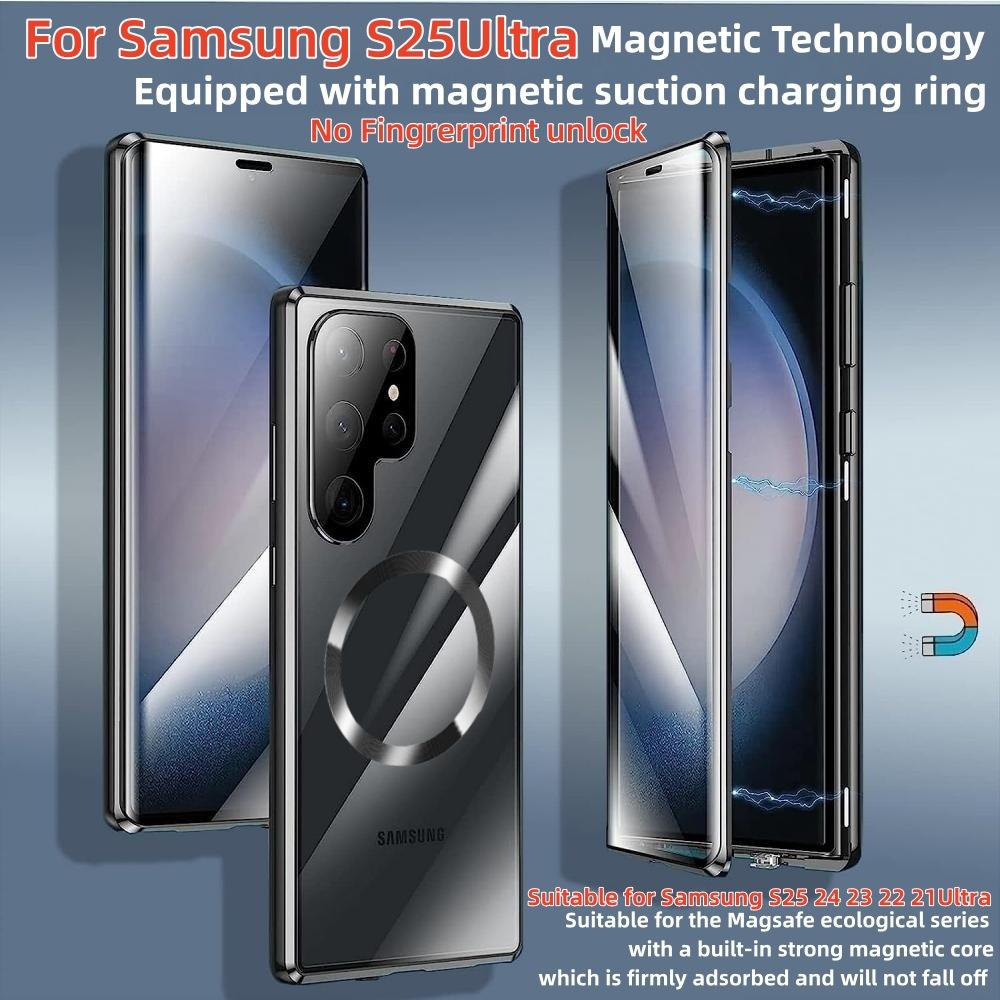Suitable for Samsung S25U Magneto S24ultra Magsafe Mobile Phone Case Metal Glass Guard Clasp