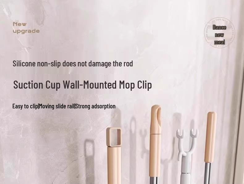 Bohrfreier Saugknopf Mop & Besen Wandclip