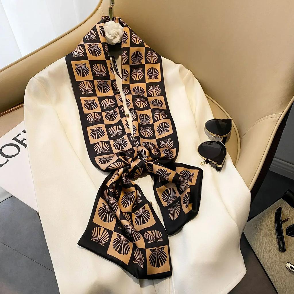 17*150cm Ribbon Silk Scarfs Female Luxury Design Hair Band Skinny Scarf Neck Ties Women Bag Scarves Neckerchief Foulard Lady
