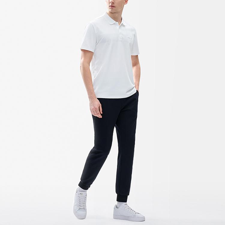 Fila Solid Color Casual Sports Simple Knitted Short Sleeve Polo Shirt Men Polo Shirts White F11M222122FWT