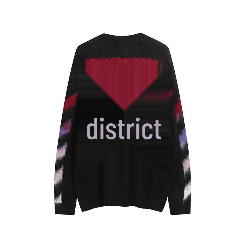 

2024 Unisex Autumn/Winter OW Gradient Arrow Mohair Sweater Extra Large чорний