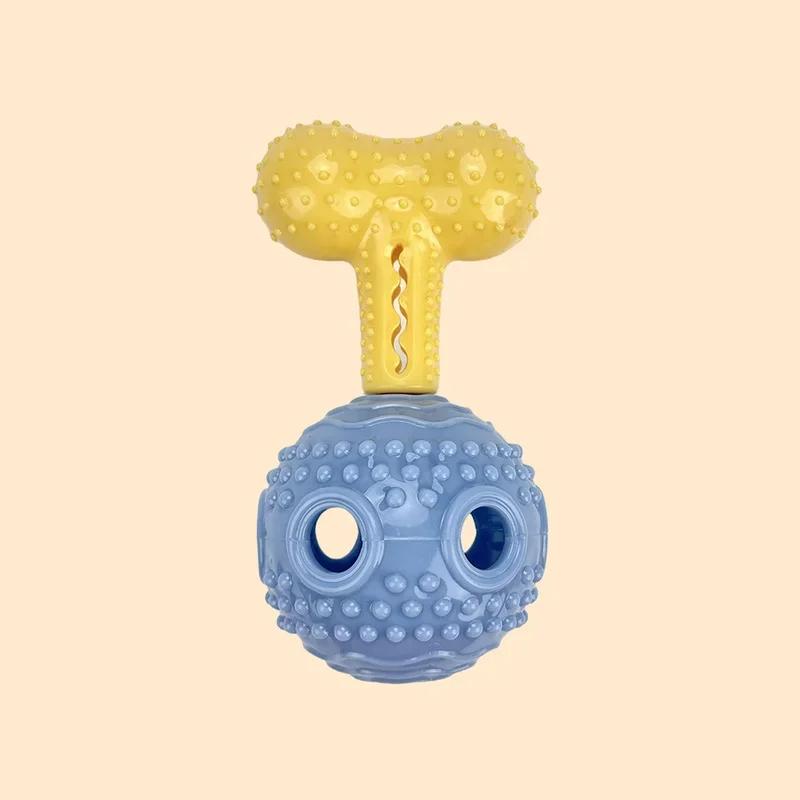 Dog Chew Toys for Teeth Cleaning Food Leakage Pet Rubber Grinding Toy for Small Medium Dogs