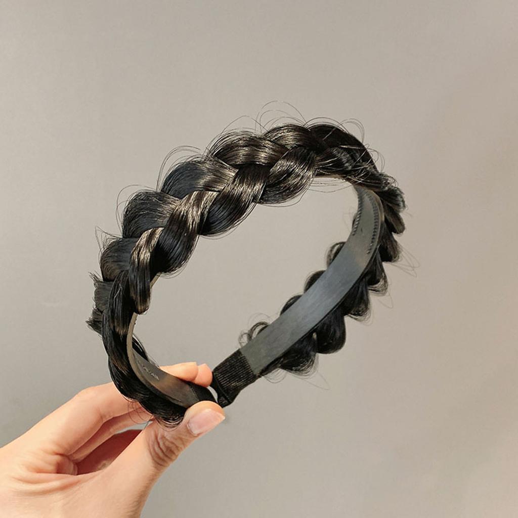 Women Headband Fishbone Braid Wig with Tooth Head Non-slip Headband Headdress Hairpin Headband Hair Ornaments for Women Girls