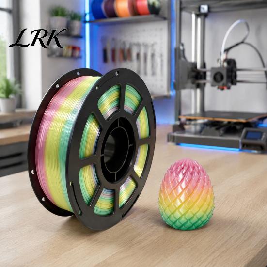 Candy Color PETG Filament Rainbow Gradient for 3D Printer, 1.75mm 1Kg Spool Decorative Ornament Filament, Multicolor Most Printers High Speed Printing
