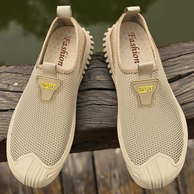 Lightweight Mens Casual Shoes Breathable Male Casual Sneakers Anti-slip Men's Slip On Flats Outdoor Mesh Walking Shoes Loafers