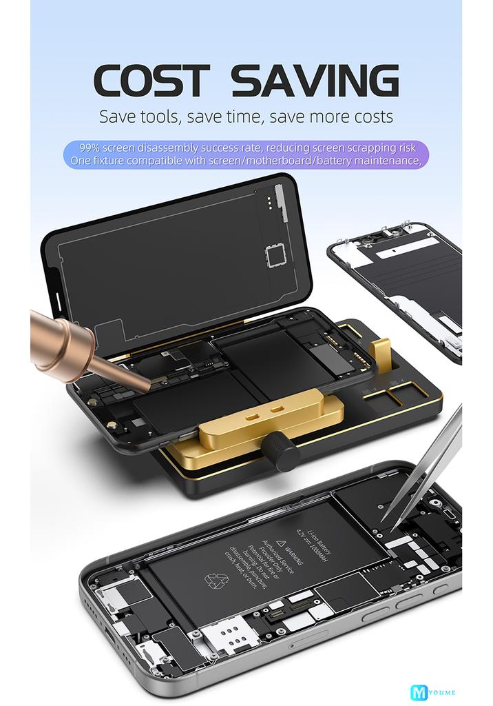 YOUMI 360° Rotating Clamp - Mobile Phone Repair Screen Removal Fixture, Motherboard Repair Anti-slip Clamp