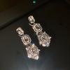 Hollow Out Earrings for Women 2024 Temperament Fringe Exaggerate Drop Earring Long Personality Wedding Zircon Girl Gift