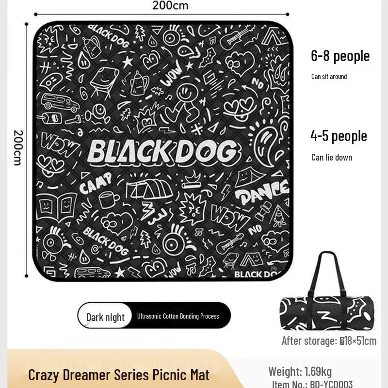 

Ультразвуковой пикниковый коврик Черная собака