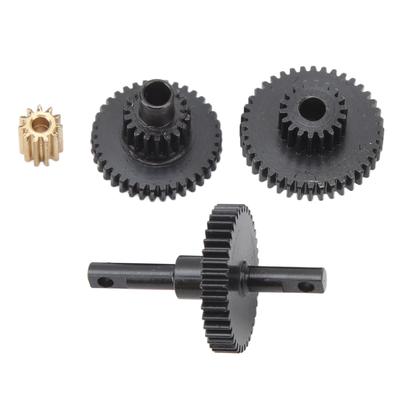 RC Transmission Gear Set Black Lightweight Stable Performance RC Gearbox Gear for Traxxas 1 18 RC Tracked Car