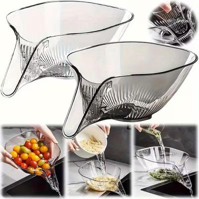 Multifunctionele resistente gootsteenzeef Restjesafvoermand Fruit- en groentewasmand Hangend afdruiprek Keukenaccessoires