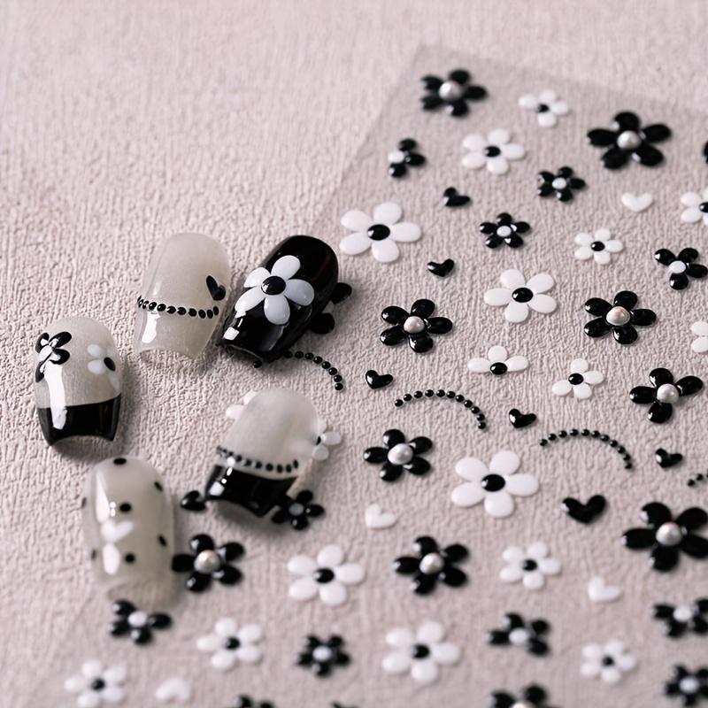 Self-Adhesive Nail Art Stickers with Flower Design Cute Cartoon Nail Decals for Women, Easy Application, Perfect for Parties and Events