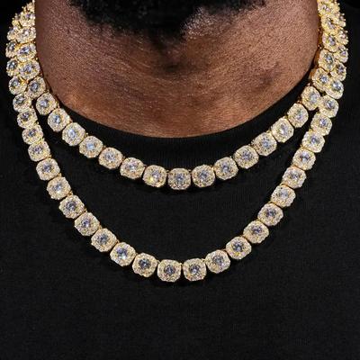 7/20/22 Zoll Hip Hop Glänzende Kubanische Gliederkette Halskette Damen Herren Farbe Strass Iced Out Kubanische Kette Punk Schmuck Halskette