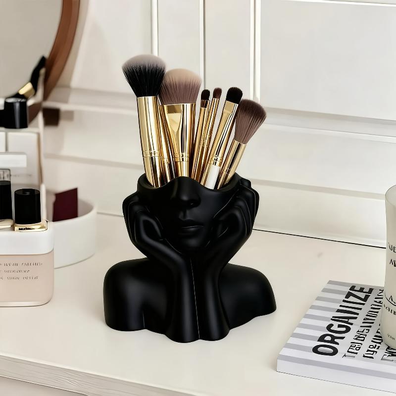 Decorative Face Vase For Home, Living Room Vase With Inner Groove Design