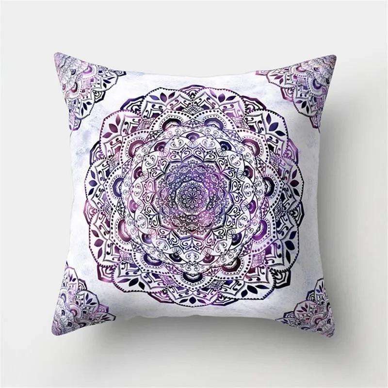 Mandala Pattern Decorative Polyester Cushion Cover Sofa Decorative Pillow Cover Pillow Protectors For Sofa Car Home Decor