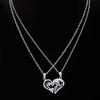 1 Paar Koppel Ketting Ik Hou Van Jou Strass Ingelegd Unisex Hartvorm Hanger Liefdes Ketting voor Verjaardag