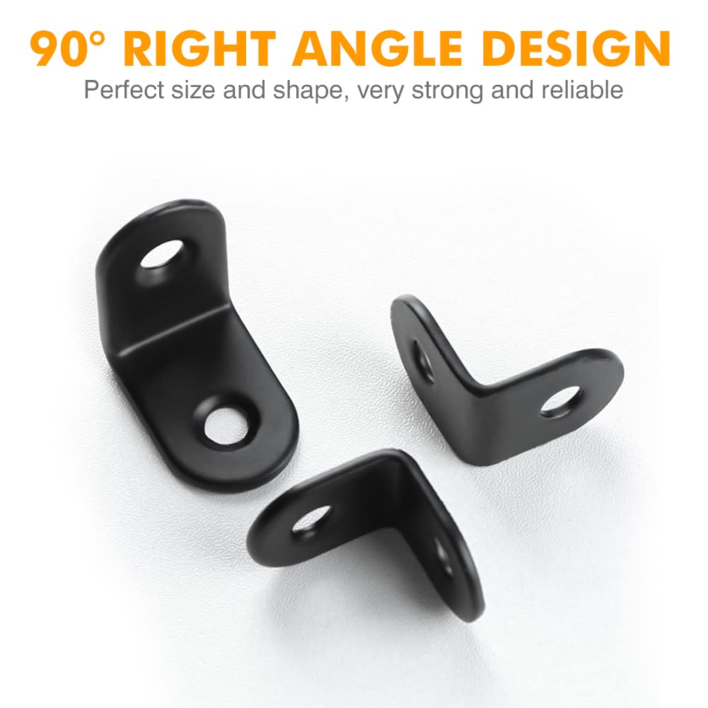 20 Pcs Black Iron L-shaped Corner Code with 40 Screws Anti-rust and Easy To Install Multi-purpose Fixing Bracket