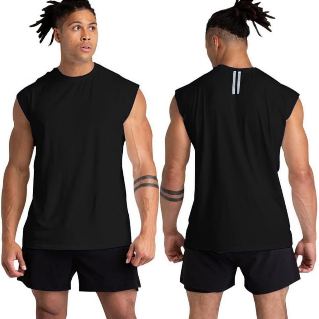 Maglietta da Uomo Senza Maniche Girocollo Tessuto di Cotone Vestibilità Muscolare Tank Top Basic Monocolore per Palestra Allenamento Abbigliamento Sportivo