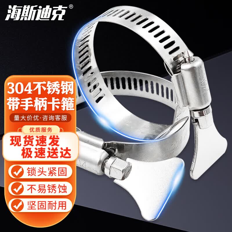 Haisidick 304 Stainless Steel American Style Hose Clamp with Handle American Style