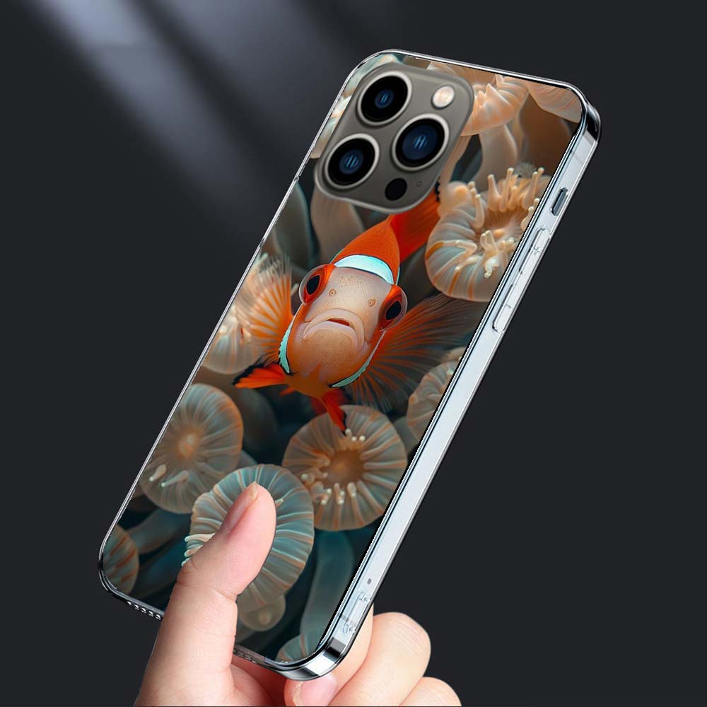 Clownfish and Sea Anemone Phone Case For Iphone 16E 15 Pro 14 Plus 17E 16 17 Pro Max Air 11 12 13 Mini Shockproof Capa Cute C