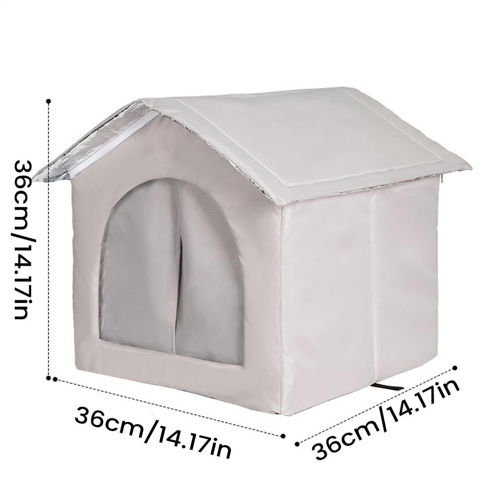Outdoor Cat House Weatherproof Warm Insulated Winter Shelter with Screen Door for Indoor Outdoor Small Dogs Cats Puppies