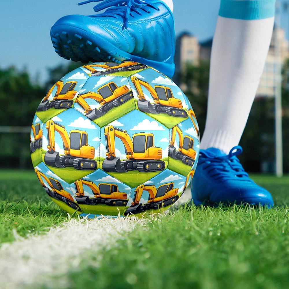 Excavator Theme Size 5 Soccer Ball, Suitable for Both Indoor and Outdoor Matches, a Gift Suitable for Everyone.