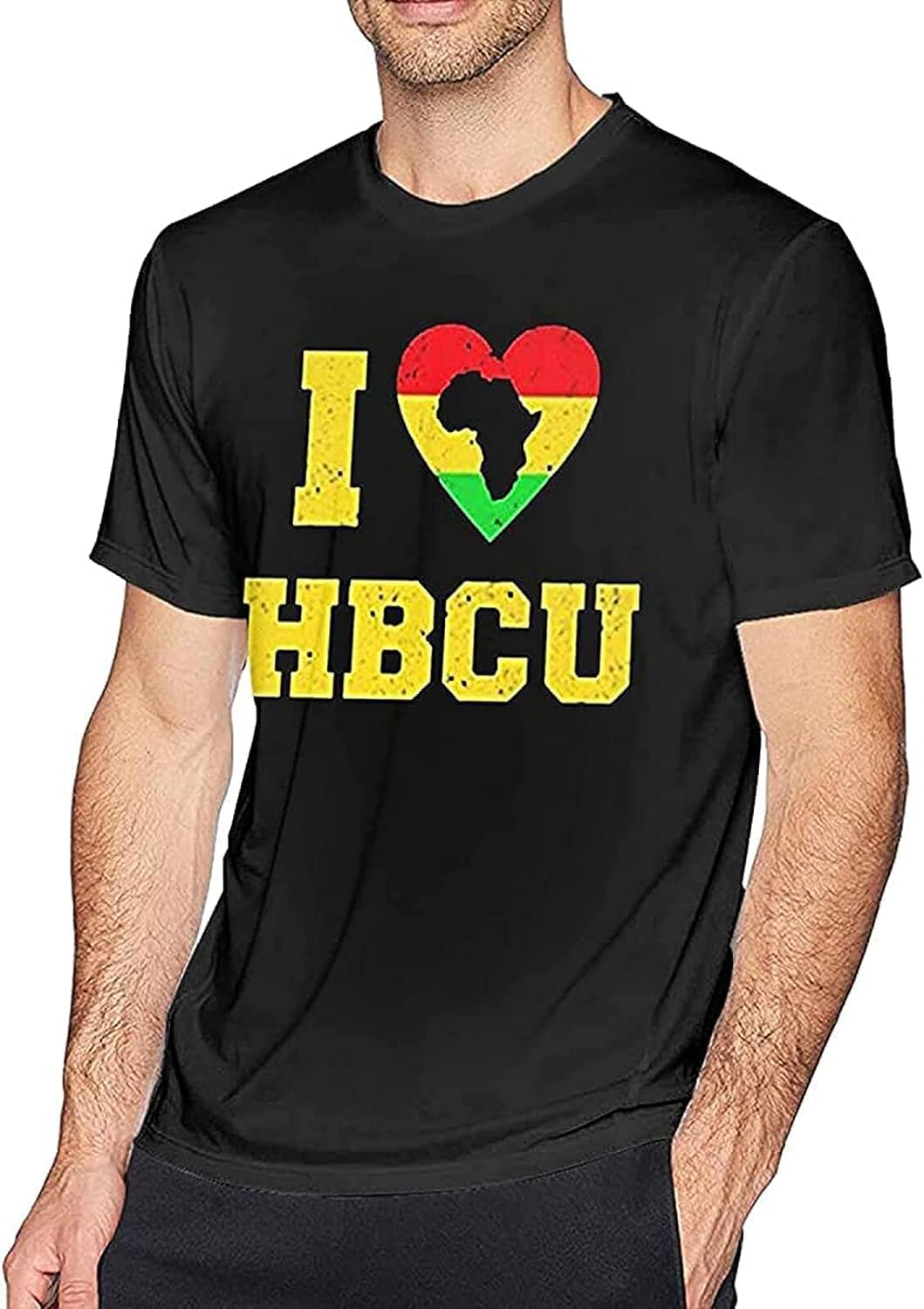 Men s Men T Shirt I Love Hbcu Men s Basic Outdoor Casual Custom Short Sleeve Men T Shirt Cotton Tee XXL чёрный