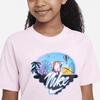 Nike Logo Print Round Neck Pullover Casual Short Sleeve T-Shirt Kids Tops Foam-Pink FD0848-663
