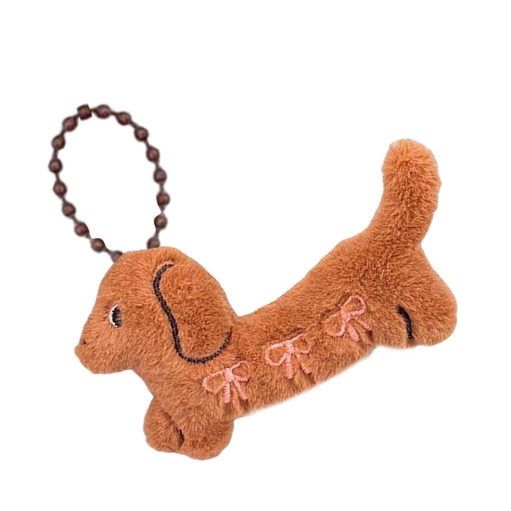 Dog Shaped Plush Keyring Soft Stuffed Animal Keychain Accessory Bag Decoration for Everyday Use Children Birthday Gift