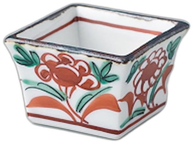 

квадратный деликатес х х Деликатес Усиленный фарфор Сэтомонохонпо Расписанный красным [4.8 4.8 3.3см]