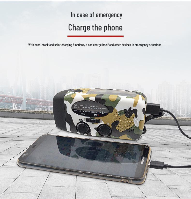 Hand-Crank Solar Emergency Radio with Light Function