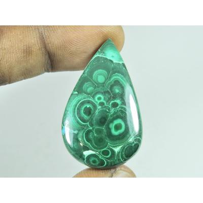 23X37X05MM Natural Green Malacaite Designer Pear Cabochon Gemstone 60Cts G-509