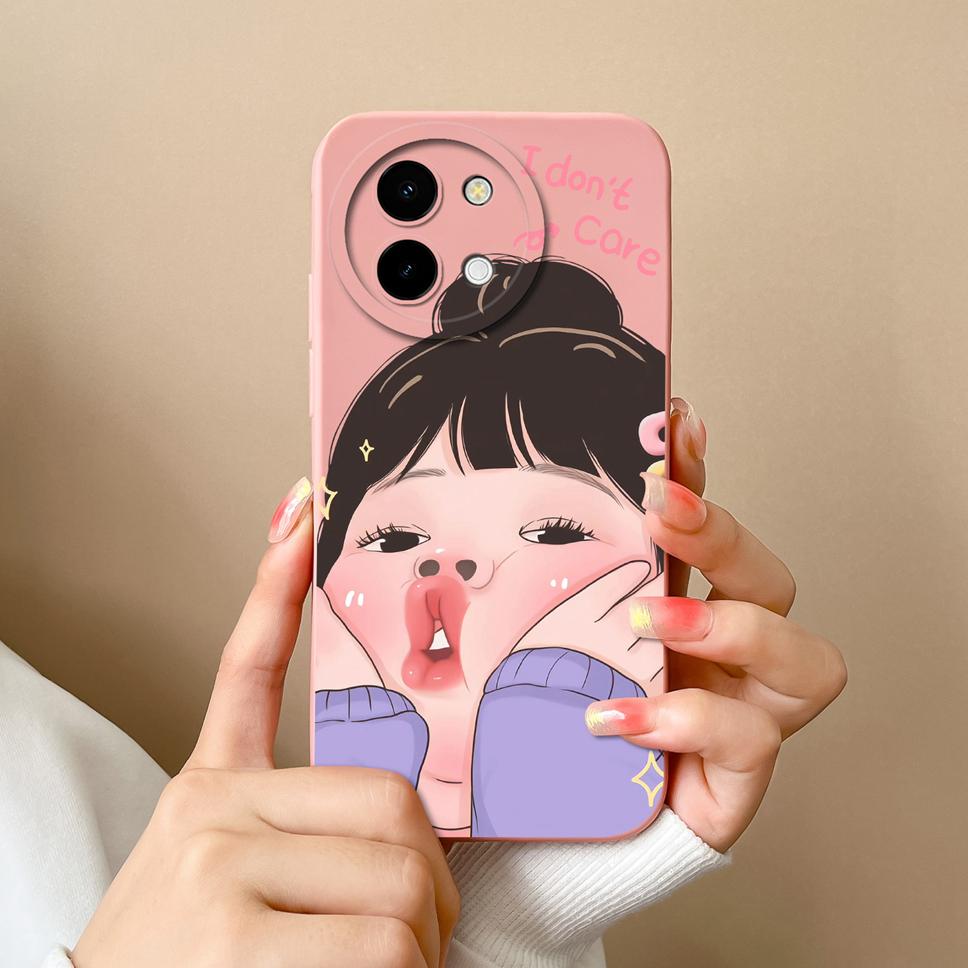 For Vivo Y38 5G Phone Case Lovely Cartoon Panda Pattern Soft Liquid Silicone Shockproof Protective Back Cover For Vivo Y 38 Capa