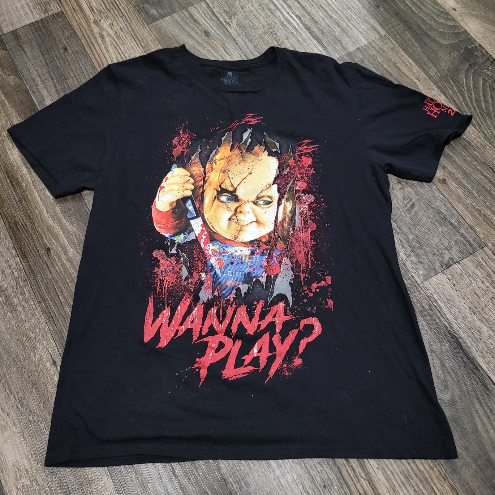 Chucky Universal Studios Halloween Horror Nights 2022 Black Shirt Size Medium Unisex T-Shirt XXXL