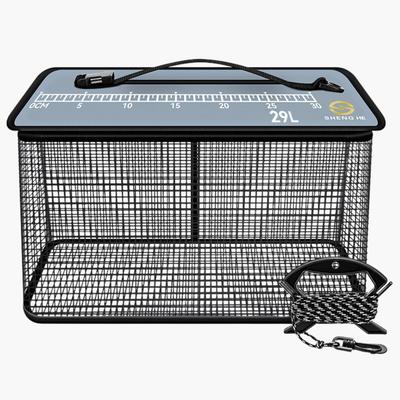 RiNan. Seau de pêche flottant pliable avec fermeture éclair et mètre ruban, 29L