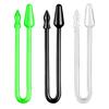 Anal Plug Double-Headed Transparent Super Long Safety TPE Smooth Soft Waterproof Manual Vaginal G-Spot Massager Conical