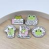 Charming Frog Brooch: Creative English Letter Metal Badge for Bags