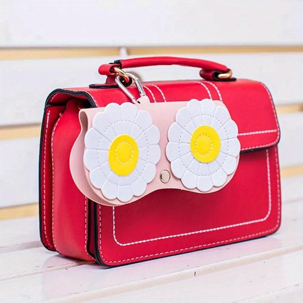 Cartoon Women Portable Sun Eye Glasses Box Leather Eyewear Case Sunglasses Cute Protection Bags