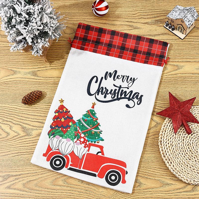 Christmas Decoration Printed Bunch Pocket Cute Forest Man Gift Gift Bag Christmas Apple Bag Christmas Gift Bag