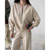 2024 Spring Crew Neck Fashion Sweatshirt Jacket with Casual Straight-Leg Pants