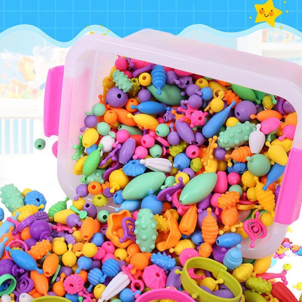 Colorful Snap Beads No String Required DIY Bead Set New Children's Beading Toy for Girls