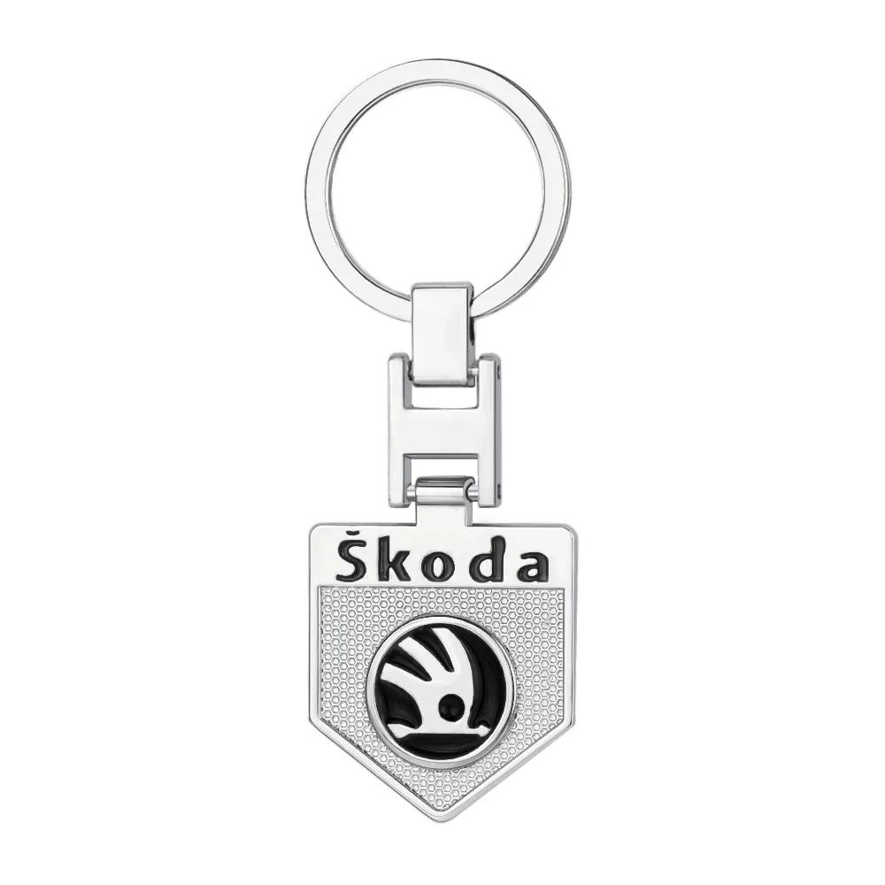 3D Metal/leather Car Logo Keychain Key Ring Pendant Accessories For Skoda Octavia Rapid Fabia Superb Kodiaq Karoq Kamiq Scala kyvc74 5DD