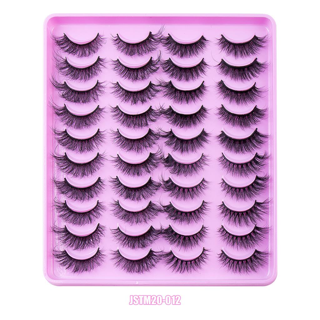20 Pairs Of Mixed Imitation Mink False Eyelashes Naturally Curled Eyelashes Nude Makeup Thick Eyelashes