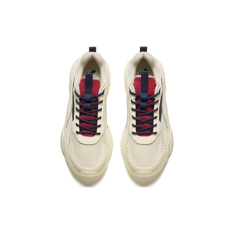 Anta Life Collection Cushioned Slip-Resistant Low-Top Casual Shoes Men's White Blue Red Sneakers 912428809-3